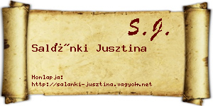 Salánki Jusztina névjegykártya